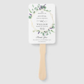 Modern Eucalyptusblad Bruiloftsprogramma Handwaaier (Voorkant)
