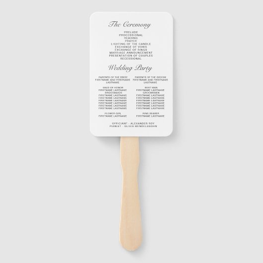 Modern Eucalyptusblad Bruiloftsprogramma Handwaaier (Achterkant)