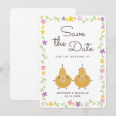Modern eulegant perfect paardenhuwelijk sparen de  save the date (Voorkant / Achterkant)