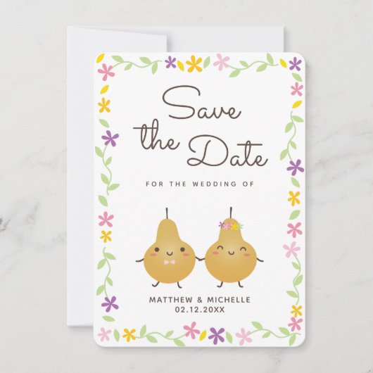 Modern eulegant perfect paardenhuwelijk sparen de  save the date (Voorkant)