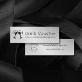 Modern Event Business Logo Silver Drink Voucher Mini Visitekaartje