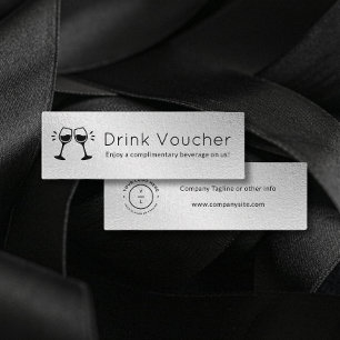 Modern Event Business Logo Silver Drink Voucher Mini Visitekaartje