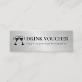 Modern Event Business Logo Silver Drink Voucher Mini Visitekaartje (Voorkant)
