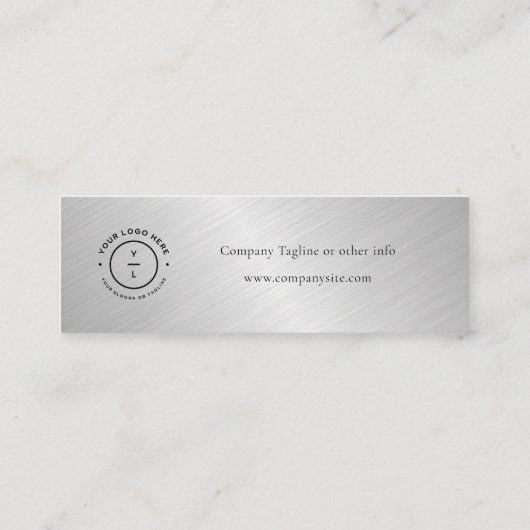 Modern Event Business Logo Silver Drink Voucher Mini Visitekaartje (Achterkant)