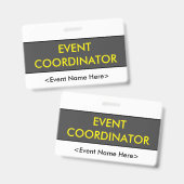 Modern "EVENT COÖRDINATOR" Badge (Voor- en achterkant)