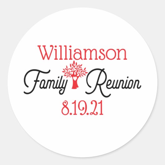 Modern Event Family Reunion Ronde Sticker (Voorkant)
