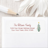 Modern Evergreen kerstboom terug adres Etiket (Insitu)