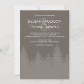Modern Evergreen Tree Silhouette Winter Wedding Kaart (Voorkant)