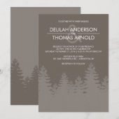Modern Evergreen Tree Silhouette Winter Wedding Kaart (Voorkant / Achterkant)