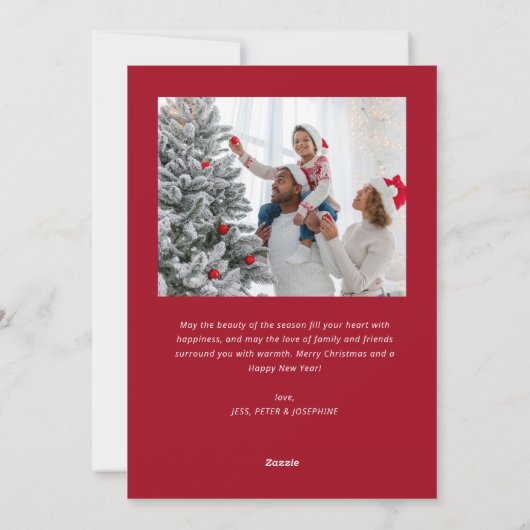 Modern Everything Christmas Red Photo Feestdagenkaart (Achterkant)