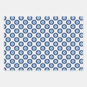 Modern Evil Eye Pattern Blue & Gold Protection Inpakpapier Vel (Voorkant)