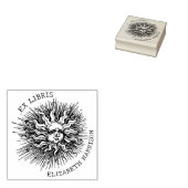 Modern Ex Libris  Mystieke Zon, Aangepast boek Rubberstempel (Gestempeld)