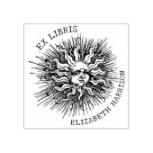 Modern Ex Libris  Mystieke Zon, Aangepast boek Rubberstempel (Afrduk)
