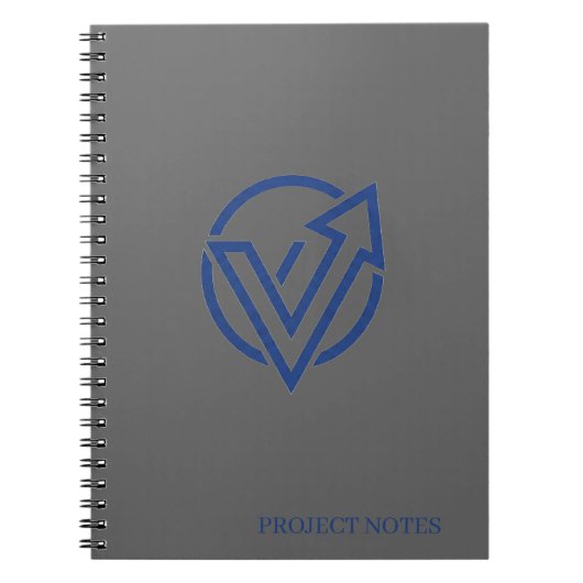 Modern Executieve Notitieboek in Koolgrijs Kobalt (Voorkant)