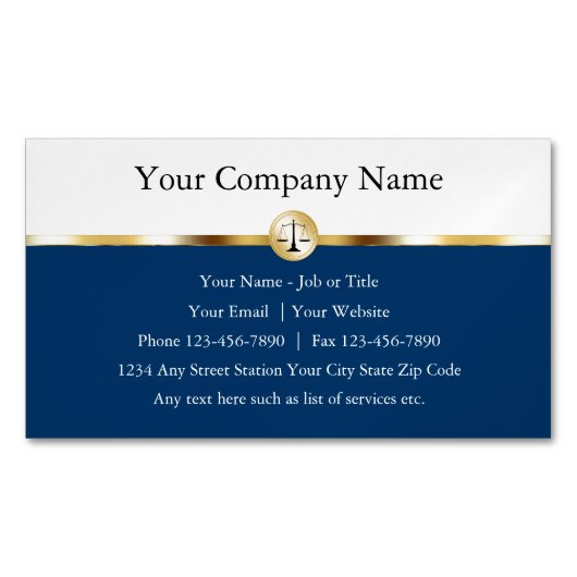 Modern Executive Attorney thema Magnetisch Visitekaartje (Voorkant)