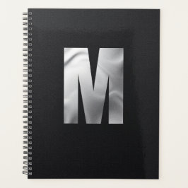 Modern Executive Monogram | Bold Silver Foil Planner