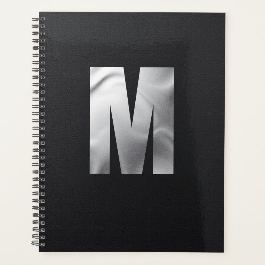 Modern Executive Monogram | Bold Silver Foil Planner (Voorkant)