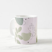 Modern exotisch bladeren patroon koffiemok (Voorkant links)