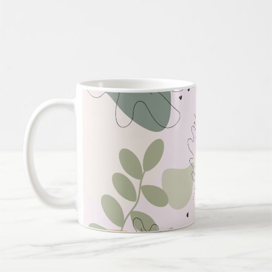 Modern exotisch bladeren patroon koffiemok (Links)