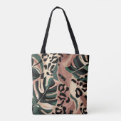 Modern exotisch patroon met luipaard. Creatief Tote Bag (Achterkant)