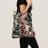 Modern exotisch patroon met luipaard. Creatief Tote Bag (Dichtbij)