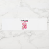 Modern Exotisch Roze Waterverf Flamingo Cadeau Waterfles Etiket (Enkel label)