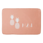 Modern Exotisch Roze Witte Ananas Patroon Badmat (Voorkant)