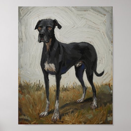 Modern Expressionistisch Hond Kunst Poster (Voorkant)