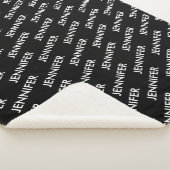 Modern extravagant noem het gepersonaliseerd zwart sherpa deken (3/4)