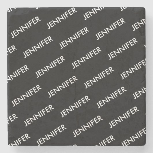 Modern extravagant noem het gepersonaliseerd zwart stenen onderzetter (Voorkant)