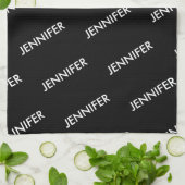 Modern extravagant noem het gepersonaliseerd zwart theedoek (Gevouwen)