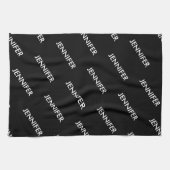 Modern extravagant noem het gepersonaliseerd zwart theedoek (Horizontaal)