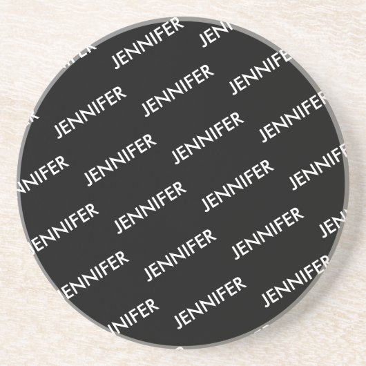 Modern extravagant noem het gepersonaliseerd zwart zandsteen onderzetter (Voorkant)