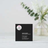 Modern extravagant  zwart vierkante visitekaartje (Staand voorkant)