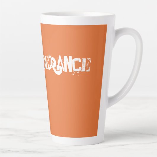 Modern Exuberance Oranje Bold Graffiti Typografie Latte Mok (Rechts)