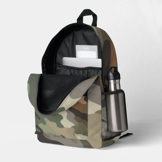 Modern Eye Catching Camouflage Bedrukte Rugzak (Achterkan Hoek Rechts (Open))