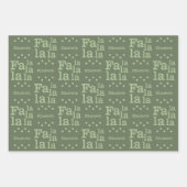 Modern Fa La Green Simple Add Name Christmas Inpakpapier Vel (Voorkant)