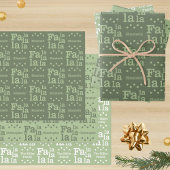 Modern Fa La Green Simple Add Name Christmas Inpakpapier Vel
