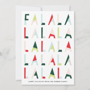 Modern Fa la kerstpine Feestdagenkaart