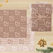 Modern Fa La Mocha Eenvoudige Naam toevoegen Kerst Inpakpapier Vel