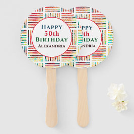 Modern Fabulous 50th Birthday Geometric Custom Handwaaier