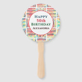 Modern Fabulous 50th Birthday Geometric Custom Handwaaier (Voorkant)