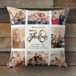 Modern Fabulous 70e verjaardag Foto Collage Gold Kussen<br><div class="desc">Een mooi,  modern cadeau voor een 70ste verjaardagscadeau: een trendy Instagram fotocollage kussen met uw persoonlijke boodschap en naam rond een minimalistische chique FABULOUS 70 gouden script kalligrafie ontwerp voor die speciale aandenken vol met jaren van herinneringen.</div>