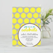 Modern Fabulous Ikat Gray Yellow Birthday Party Kaart (Staand voorkant)