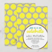 Modern Fabulous Ikat Gray Yellow Birthday Party Kaart (Voorkant / Achterkant)