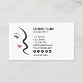 Modern Face Beauty Makeup minimalistisch eenvoudig Visitekaartje (Achterkant)