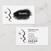 Modern Face Beauty Makeup minimalistisch eenvoudig Visitekaartje (Voorkant / Achterkant)