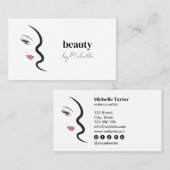 Modern Face Beauty Makeup minimalistisch Visitekaartje (Voorkant / Achterkant)