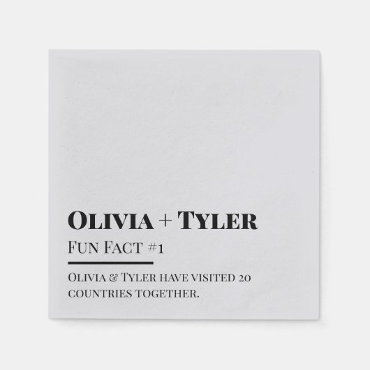 Modern Fact Wedding Reception Cocktail Napkin Servet (Voorkant)