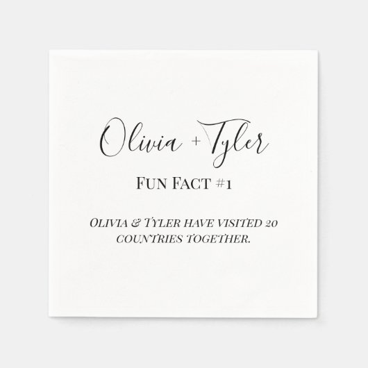Modern Fact Wedding Reception Cocktail Napkin Servet (Voorkant)